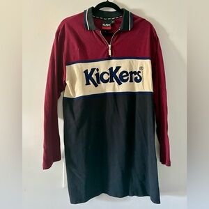 Kickers Maroon and Black Zip-Up Shirt-dress